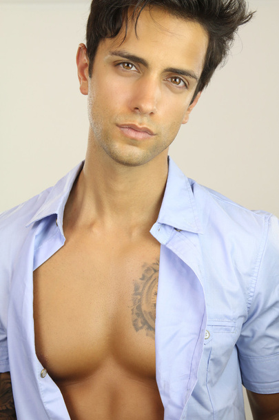 handsome male wearing an open shirt - Photo, Image