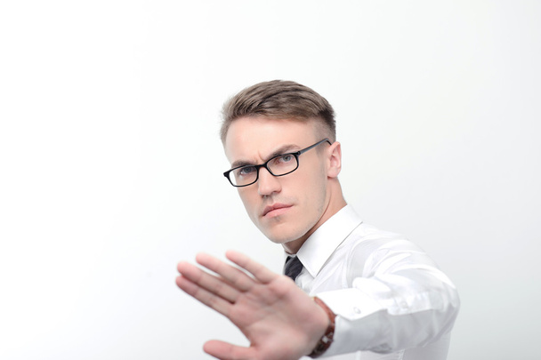 Angry businessman pointing with his hand - Photo, Image