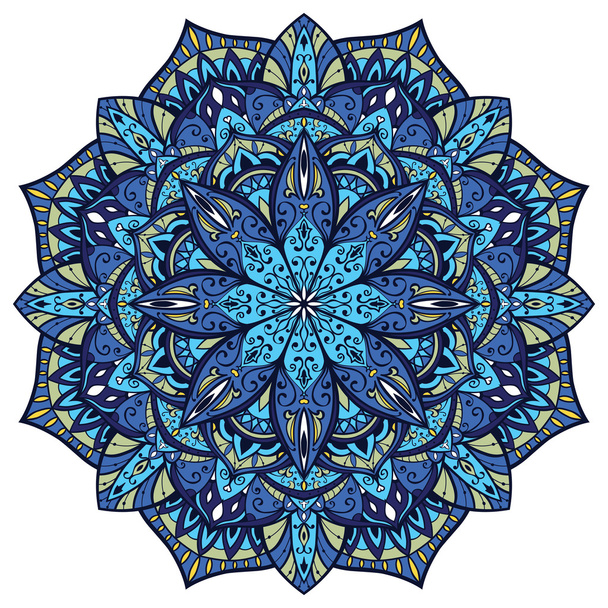 Vektor, modré zdobené mandaly - Vektor, obrázek