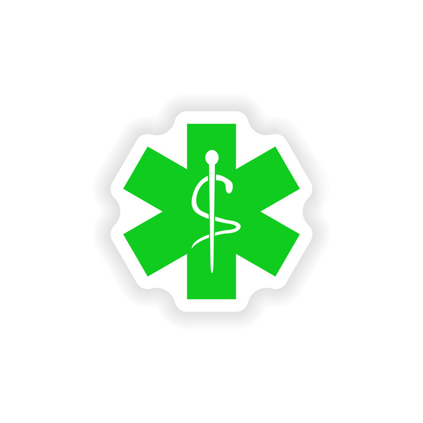 icon sticker realistic design on paper medical emblem - Vector, Image
