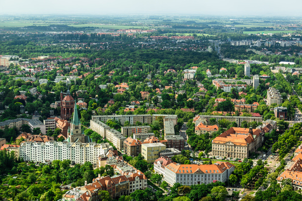 вид с воздуха на город Вроцлав в Польше
 - Фото, изображение