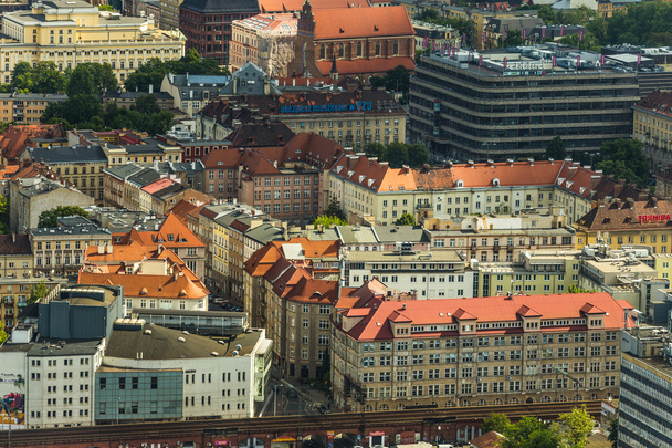 aerial view of Wroclaw town in Poland - Zdjęcie, obraz