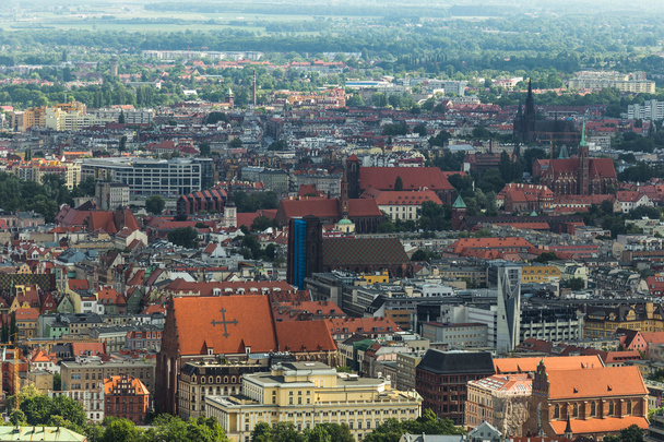 Αεροφωτογραφία της πόλης Wroclaw στην Πολωνία - Φωτογραφία, εικόνα