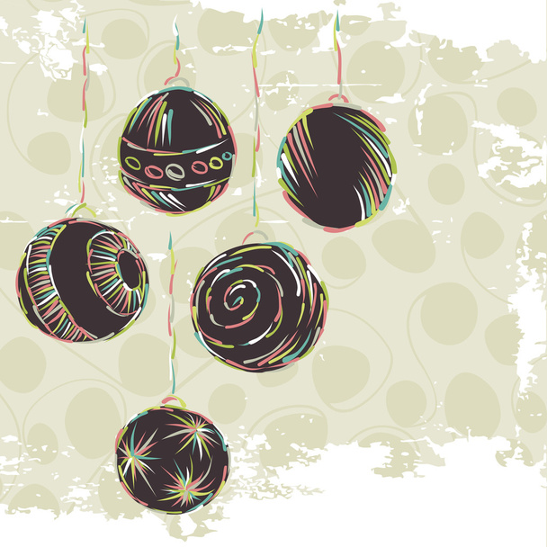 Boldog karácsonyi játék labdát karácsonyi boldog új évet kártya ünnepe kör - Vektor, kép