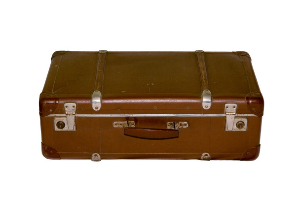 ヴィンテージ ・ ブラウン スーツケース - 写真・画像