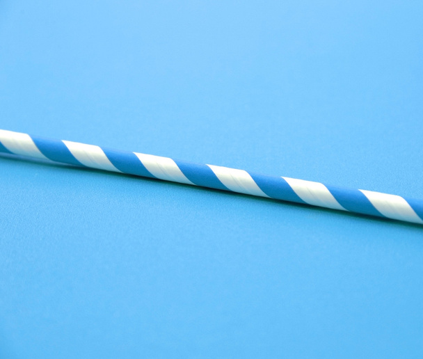 Blue and white straw - Φωτογραφία, εικόνα