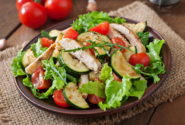 Salad of chicken breast with zucchini - Photo, Image