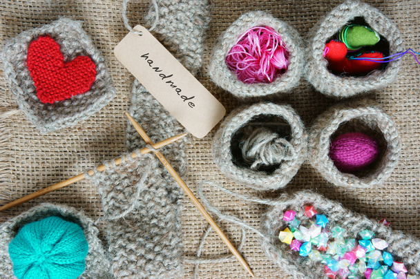 Handmade, knit, knitting, art hobby, lovely creatve - Foto, afbeelding