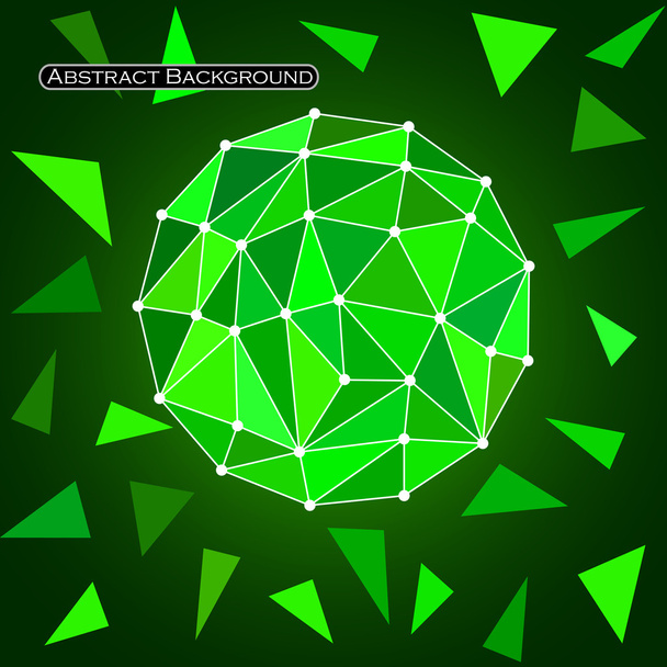 Colorful abstract polygonal sphere background. Futuristic style card. Vector illustration. Eps 10 - ベクター画像
