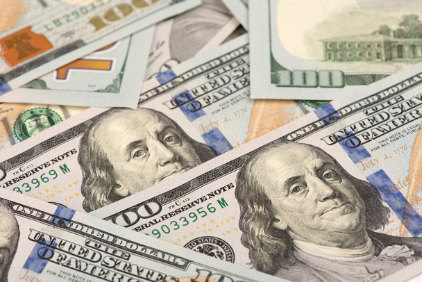 one hundred Dollar Bills background - Фото, изображение