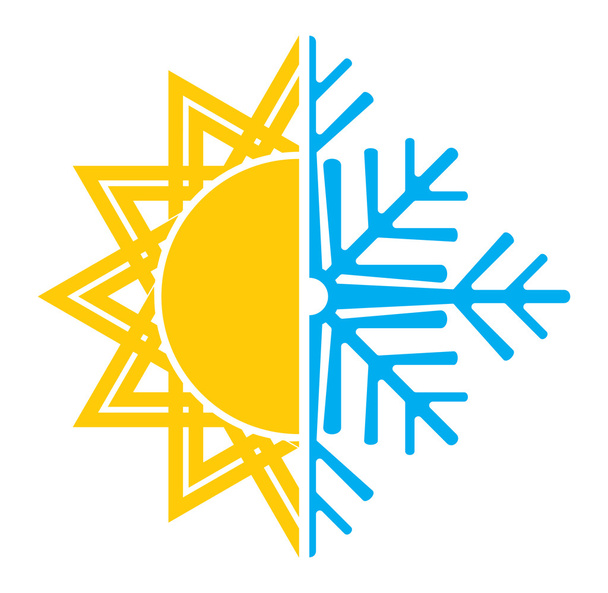 Klima vektör Icon - yaz kış - Vektör, Görsel