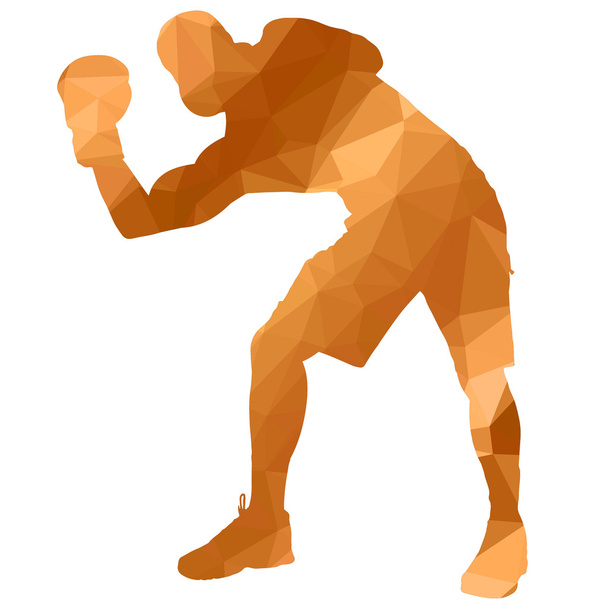Low poly boxing man - Vector, Image