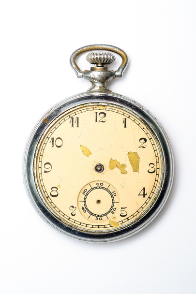 retro kapesní hodinky na bílém pozadí - Fotografie, Obrázek