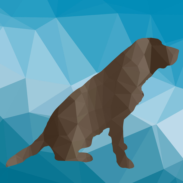 Laag poly silhouet hond - Vector, afbeelding