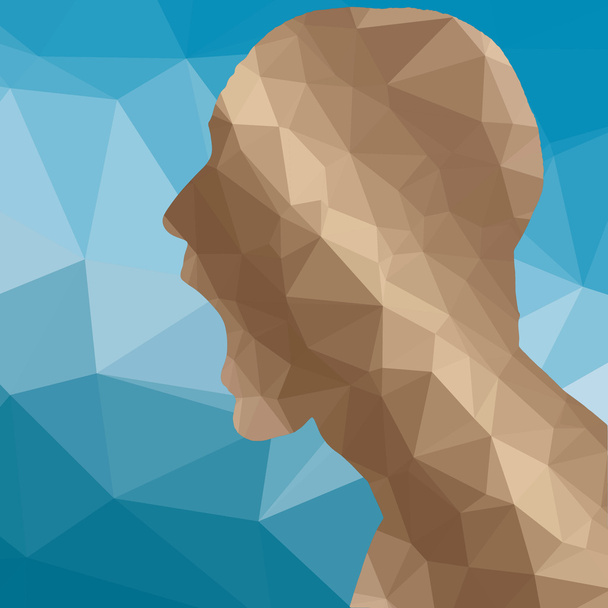 Low poly face silhouette man - Vector, Image