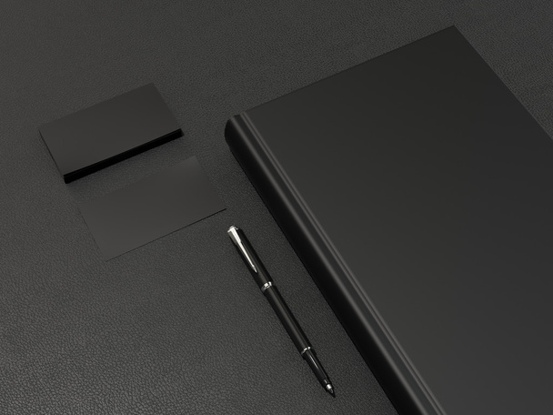 Black book and business cards  - Foto, afbeelding