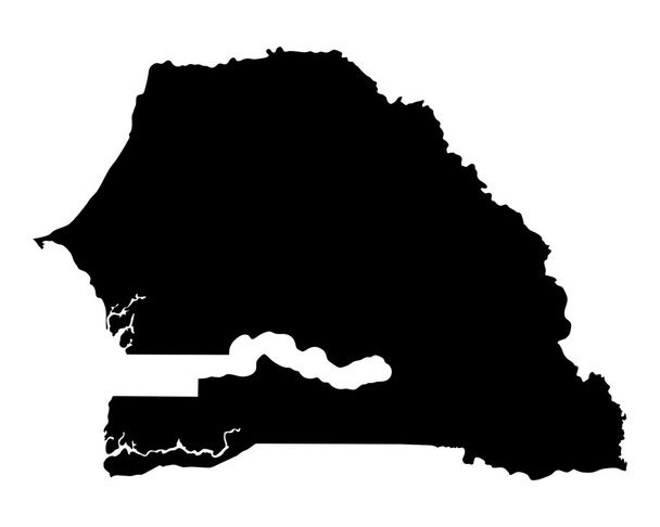 Карта Сенегала
 - Вектор,изображение