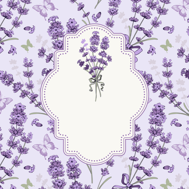 Lavendel kaart - Vector, afbeelding