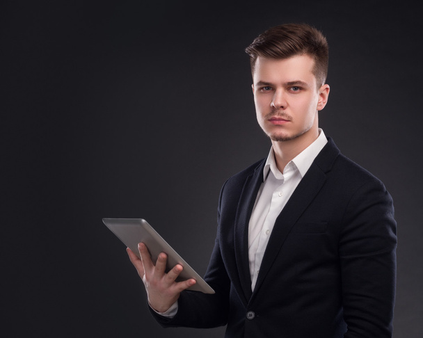 Businessman With Tablet Computer - Foto, Imagen