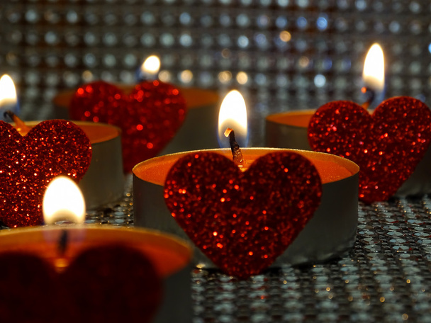 Hearted candles - Photo, Image