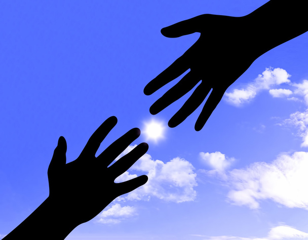 céu e, Mãos de assistência
 - Foto, Imagem