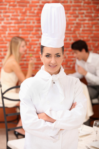 Female chef in full uniform - Фото, зображення