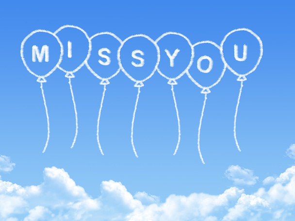Wolke in Form einer Miss-You-Nachricht - Foto, Bild