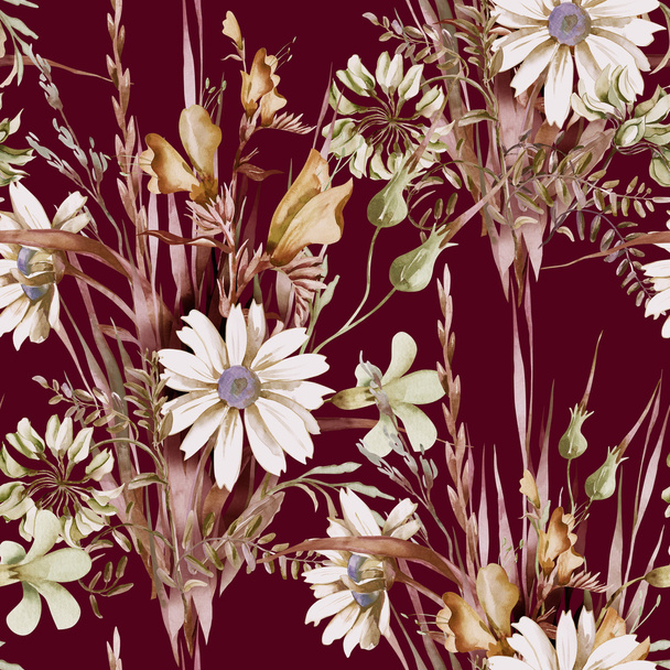 Field Flowers Seamless Pattern - Foto, Imagen