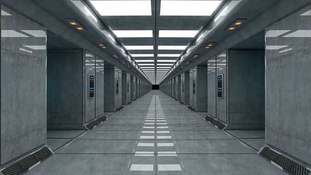 Science fiction futuristic corridor - Photo, Image