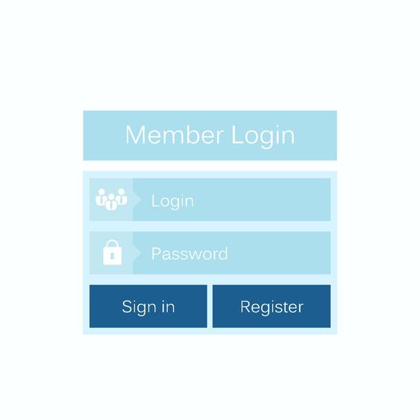 Abstract creative concept vector member login form interface. For web page, site, mobile applications, art illustration, design theme, modern menu, ui, app, contact empty box, banner, profil log in - Vetor, Imagem