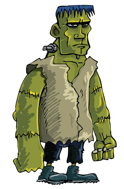 Rajzfilm zöld Frankenstein-szörny - Vektor, kép