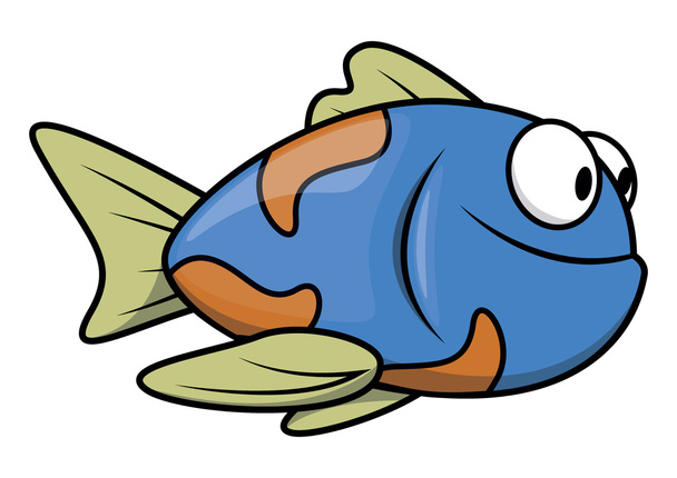 Blue fish on white - Vektor, kép