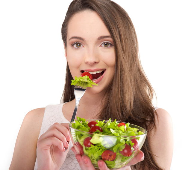 woman with salad - Фото, изображение