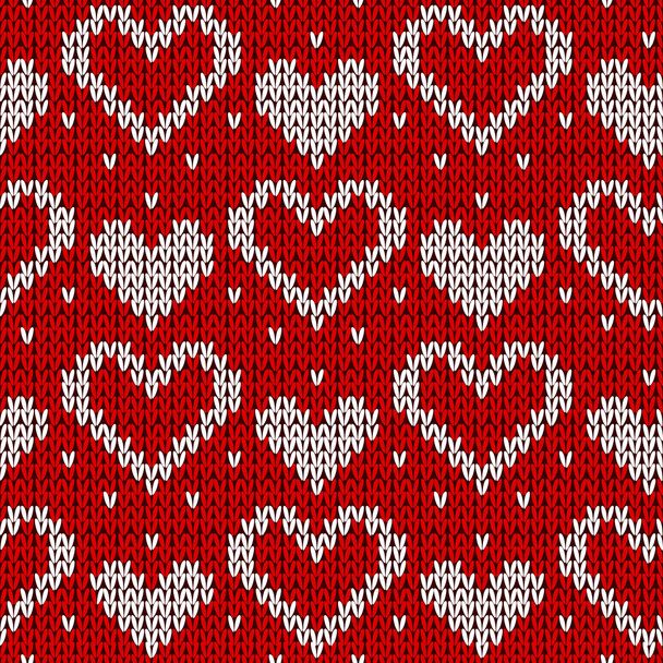 Red knitted background. - Vector, Imagen