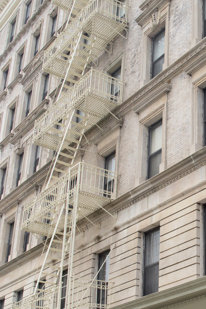 New york manhattan buildings detail of fire staircase - Fotó, kép