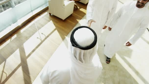 Arabic businessmen in meets in office building - Felvétel, videó