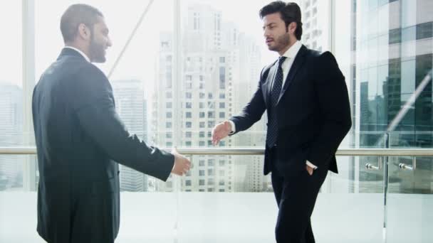 business men meeting in Dubai modern office building
 - Кадры, видео