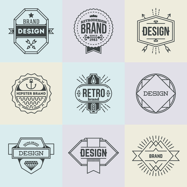 Assorted retro design insignias - Vector, afbeelding