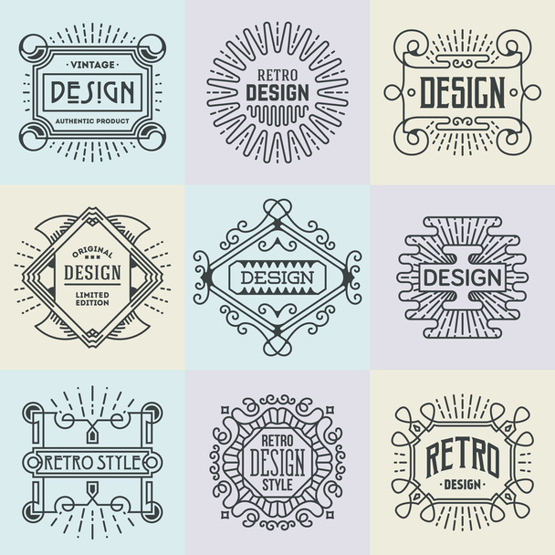 Retro Design Insignias Logotypes - Vektör, Görsel