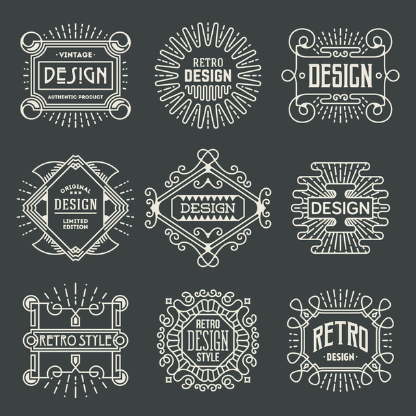 Retro Design Logotypes Template Set. - Vektör, Görsel