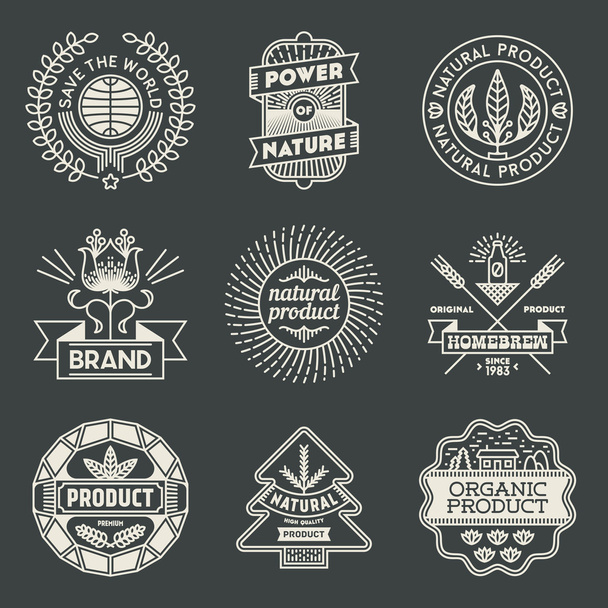 logotypes natural product set. - Вектор,изображение