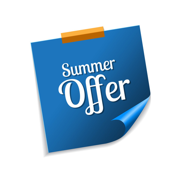 Summer Offers Blue Sticky Notes - Vecteur, image