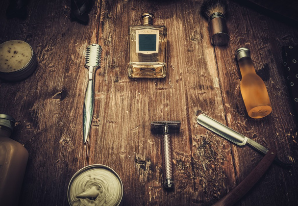 Gentlemans accessories on a wooden board - Photo, Image