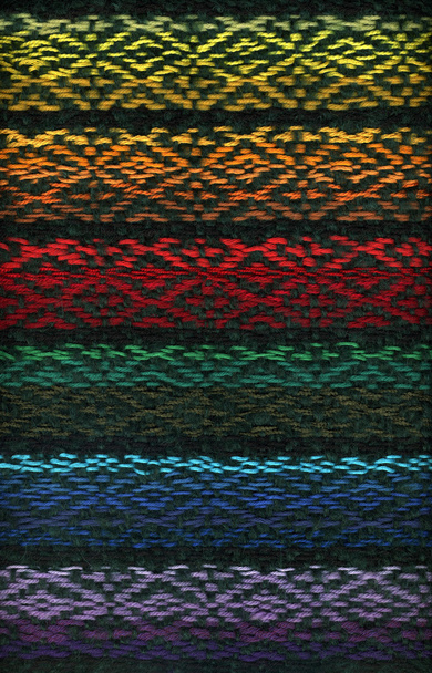 Tecidos à mão em cores do espectro
 - Foto, Imagem