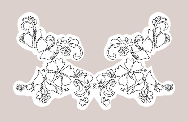 Embroidery pattern, floral motif - Vector, Imagen