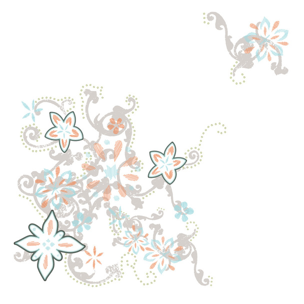 Estampado floral con costuras
 - Vector, imagen