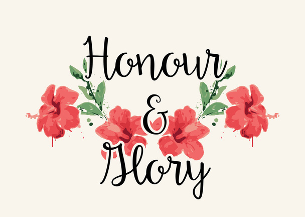 Flores de hibisco con eslogan
 - Vector, imagen