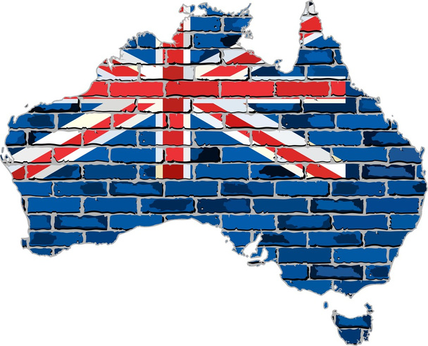 Australia mappa su un muro di mattoni
 - Vettoriali, immagini