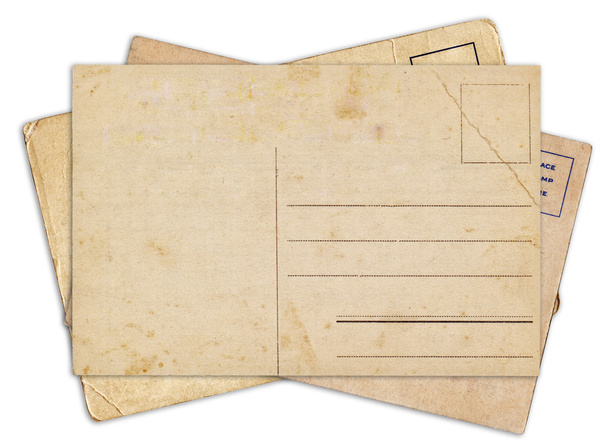 Pila de postal antigua en blanco aislada
  - Foto, Imagen