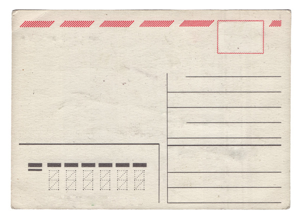 Cartão postal vintage velho em branco isolado
  - Foto, Imagem